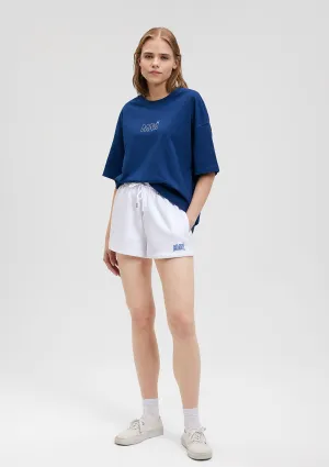 Mavi Logo Printed White Shorts