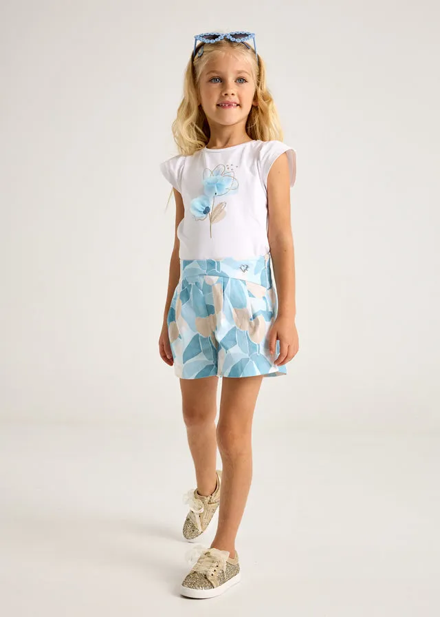 Mayoral Girls Sky Printed Skort