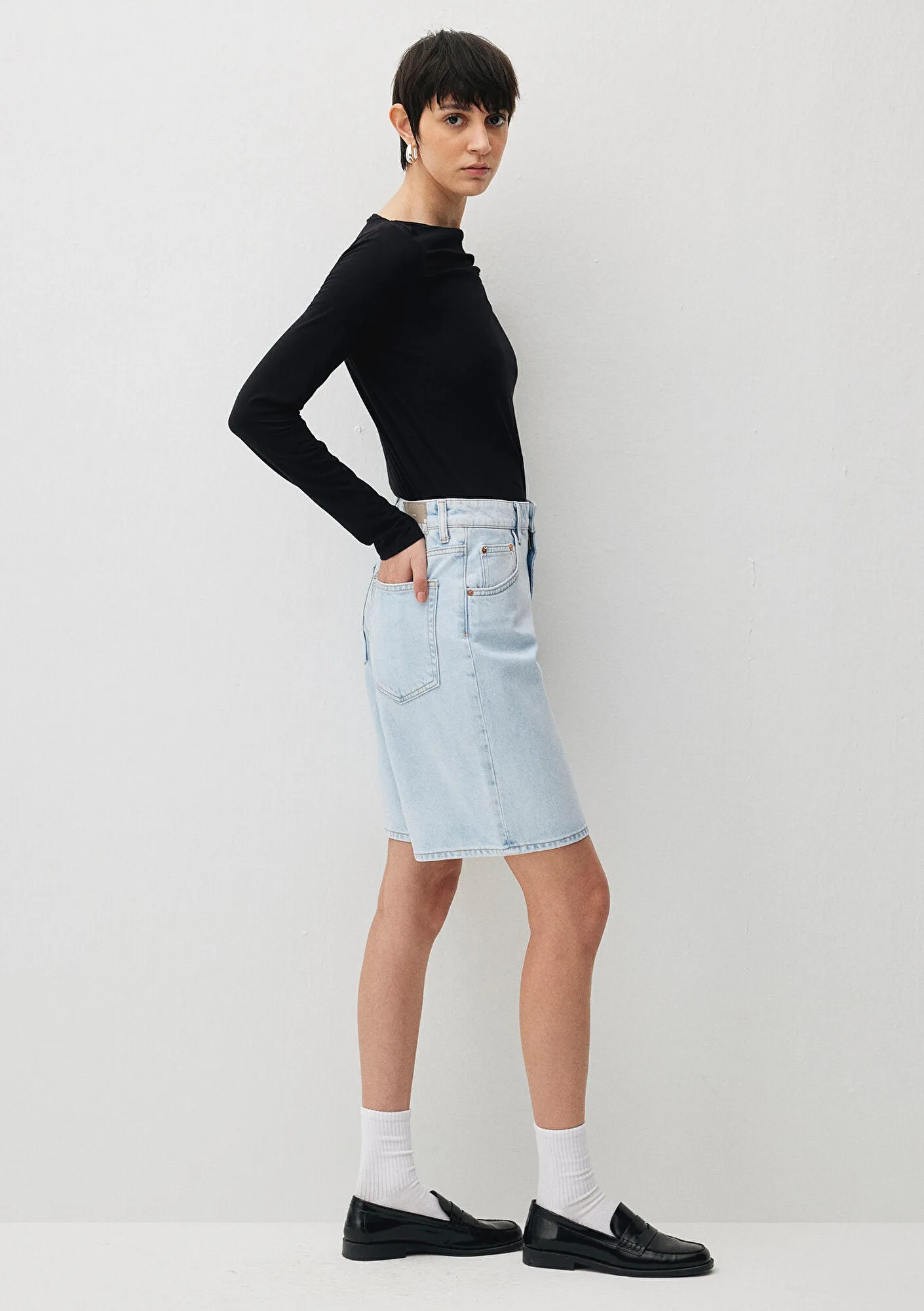 Melina Bleached Denim Jean Shorts