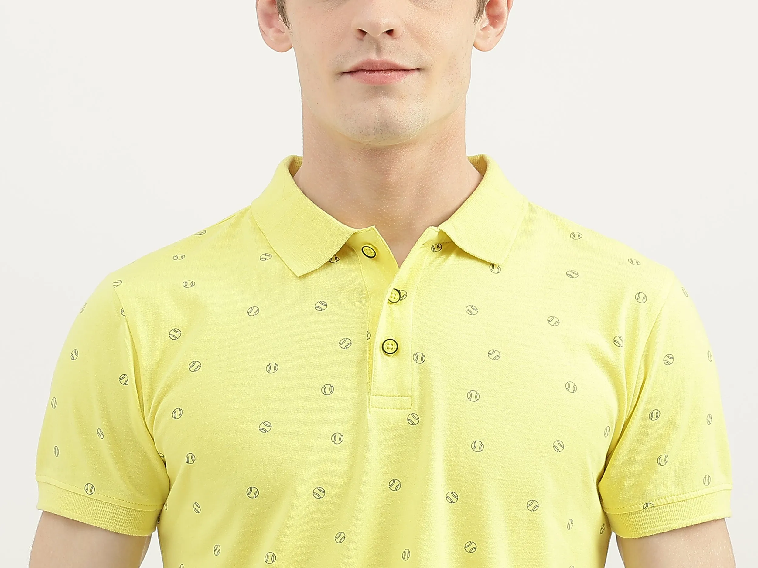 Men Printed Polo Collar T-Shirt