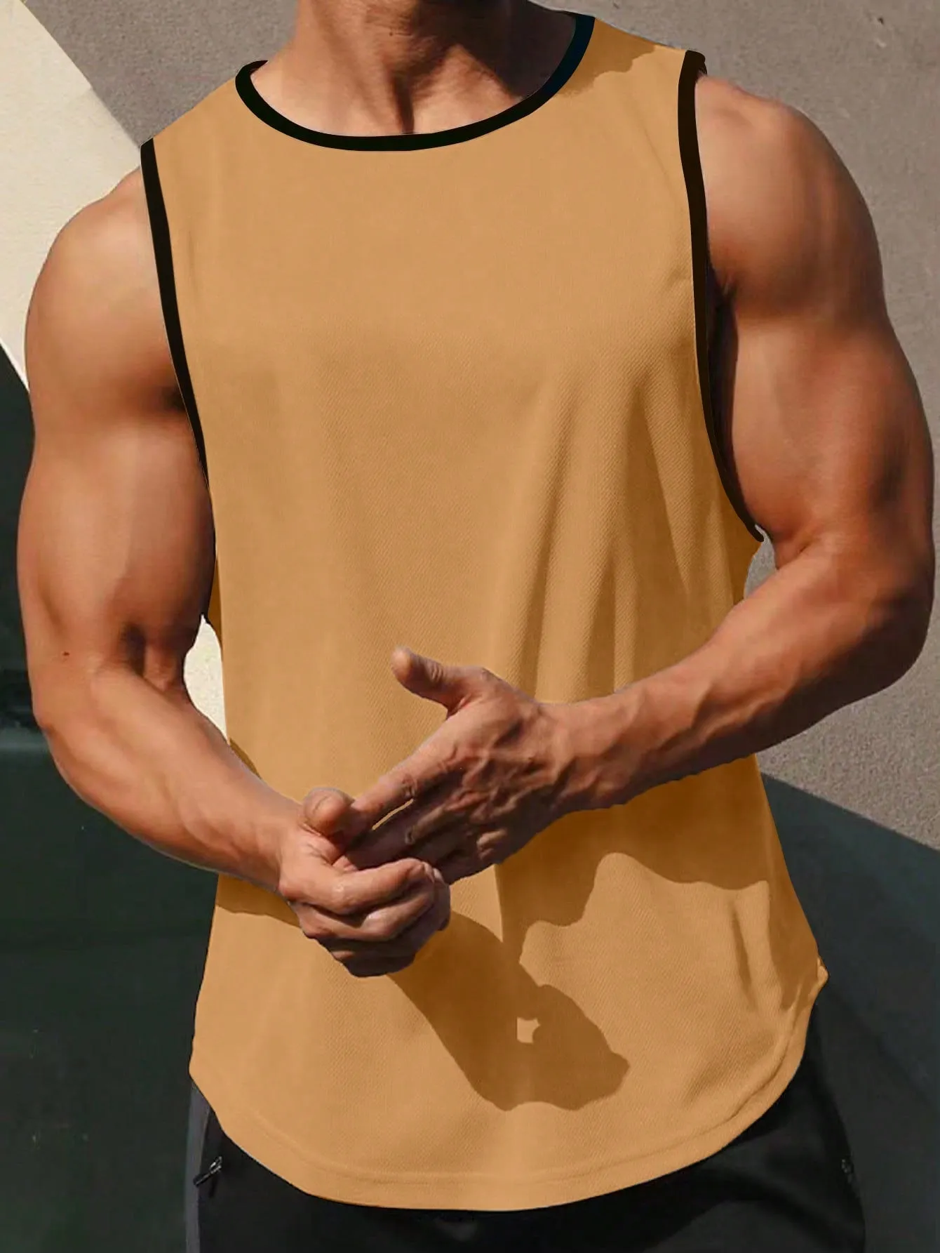 Men Solid Sports Tank Top