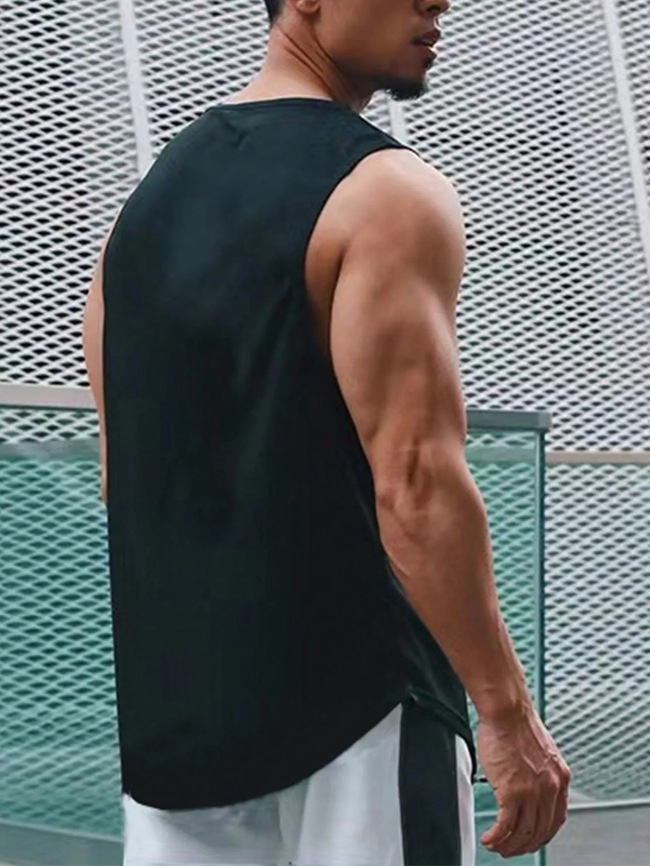Men Solid Sports Tank Top