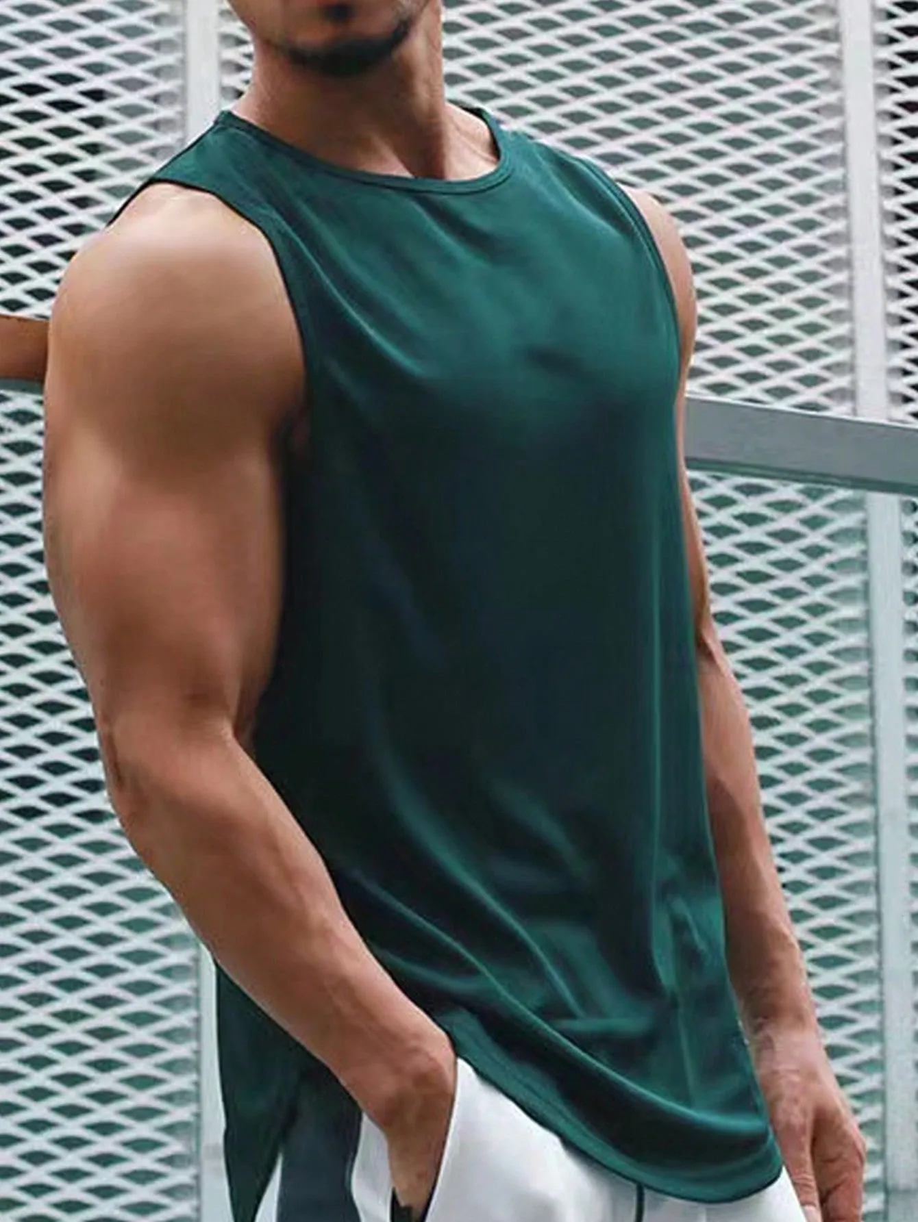 Men Solid Sports Tank Top