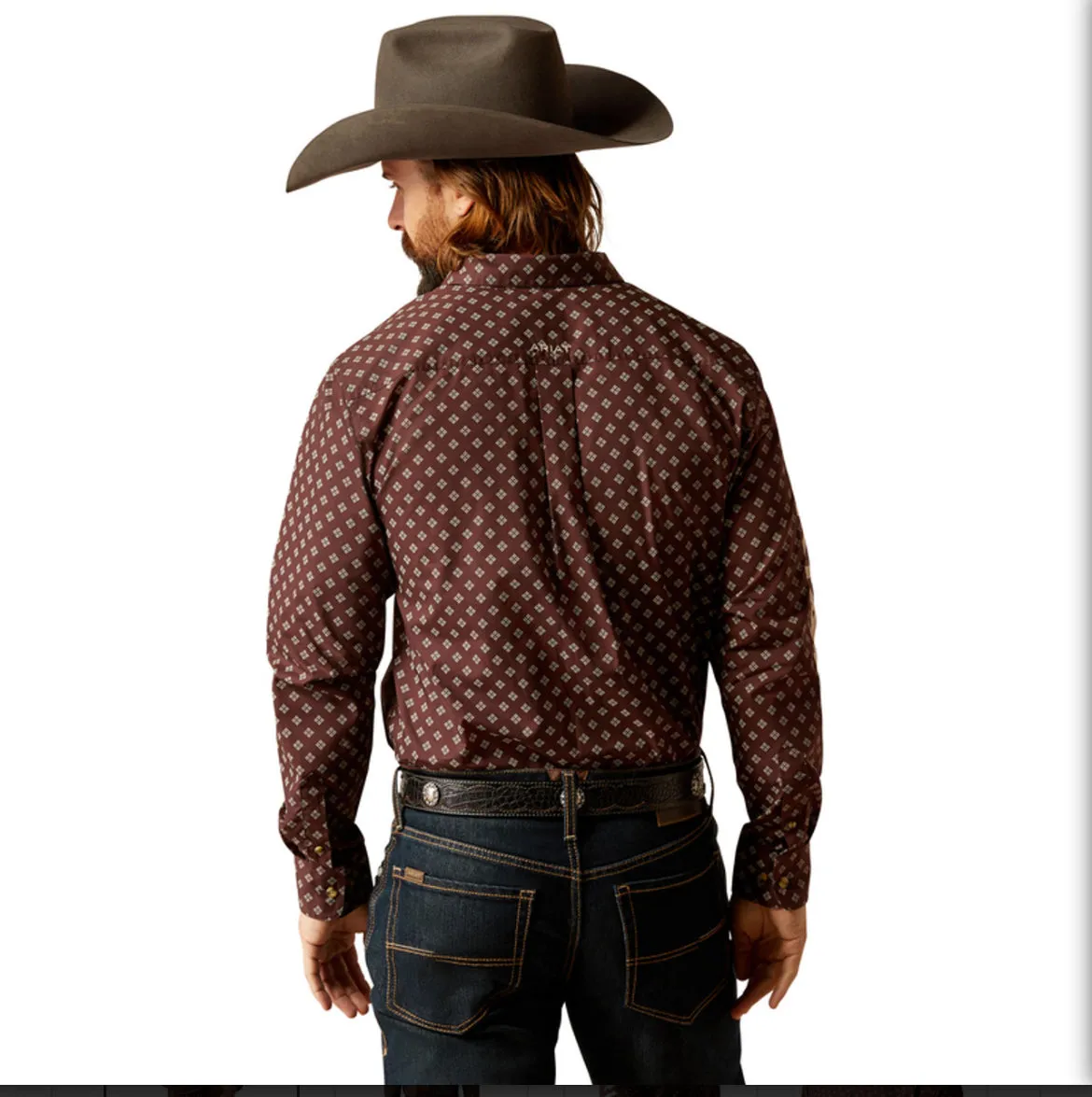 Men’s Ariat Brown/Tan Team Koen Fitted Shirt