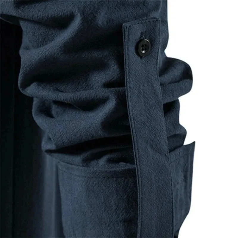 Men's Casual Long Sleeve V-Neck Lace-Up Top