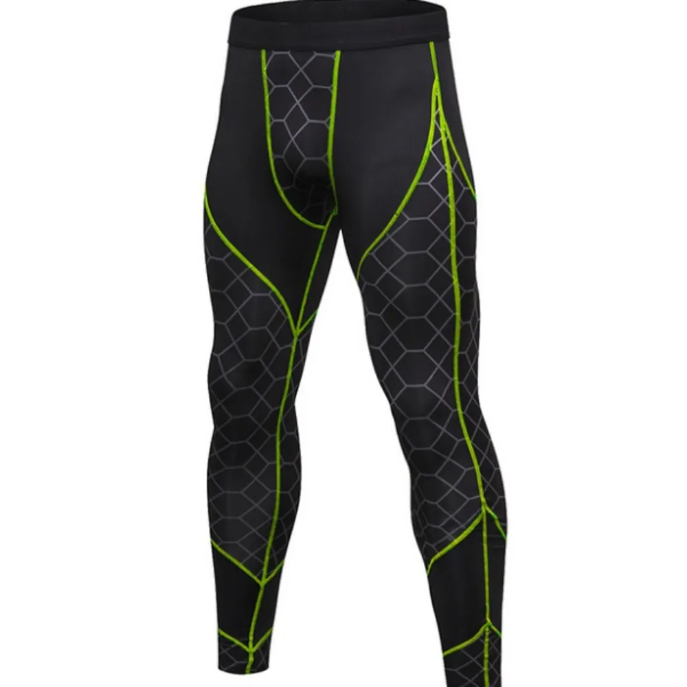 Men's Compression Pants Baselayer Cool Dry Sports Tights Leggings - 01 - XS