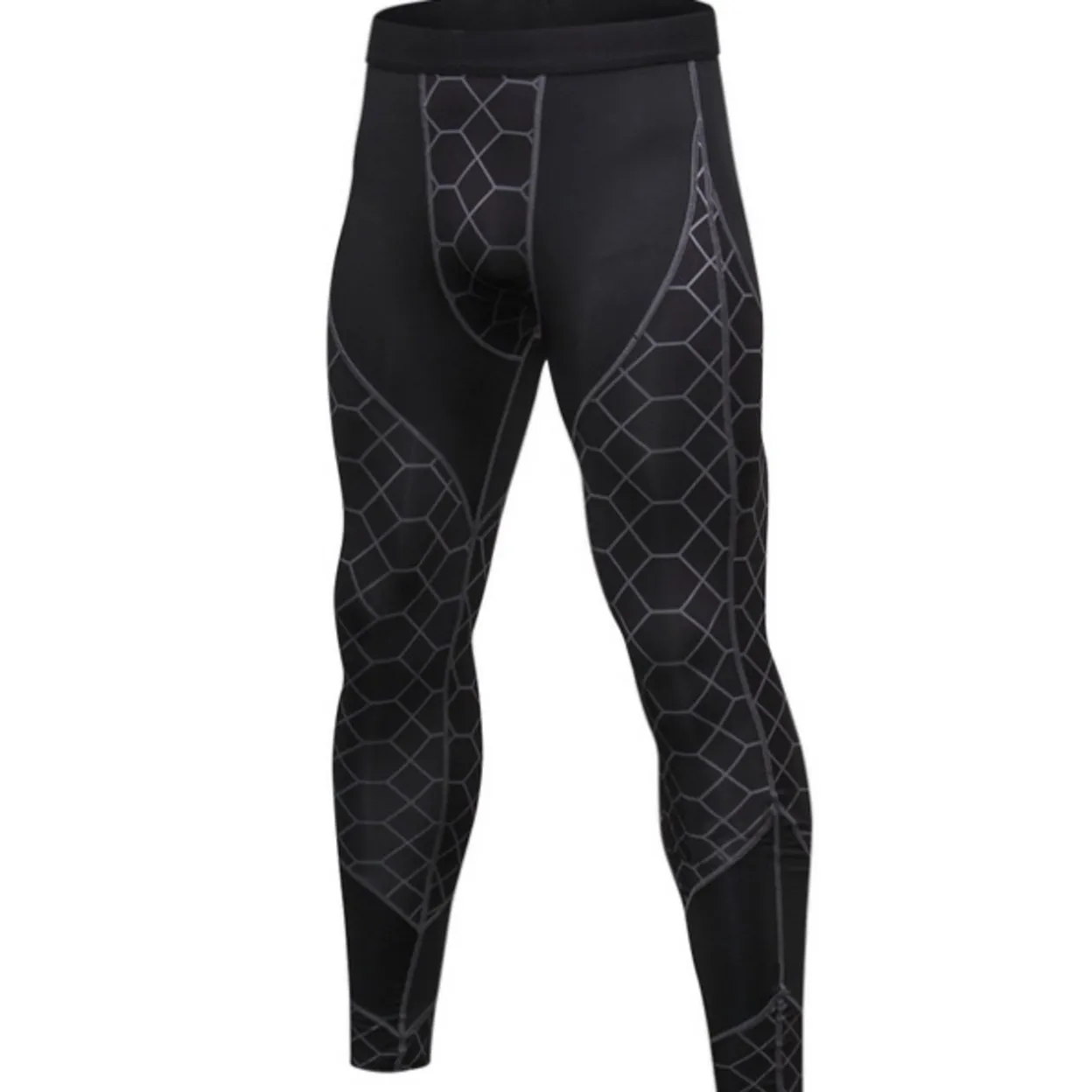 Men's Compression Pants Baselayer Cool Dry Sports Tights Leggings - 01 - XS