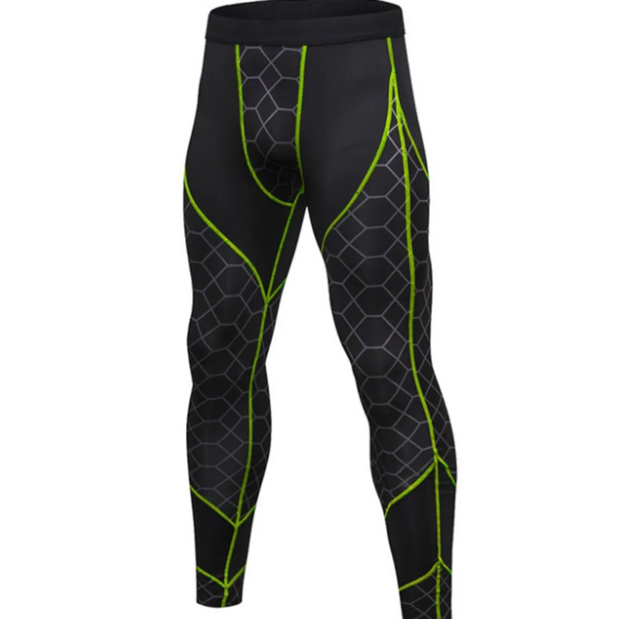 Men's Compression Pants Baselayer Cool Dry Sports Tights Leggings - 01 - XS