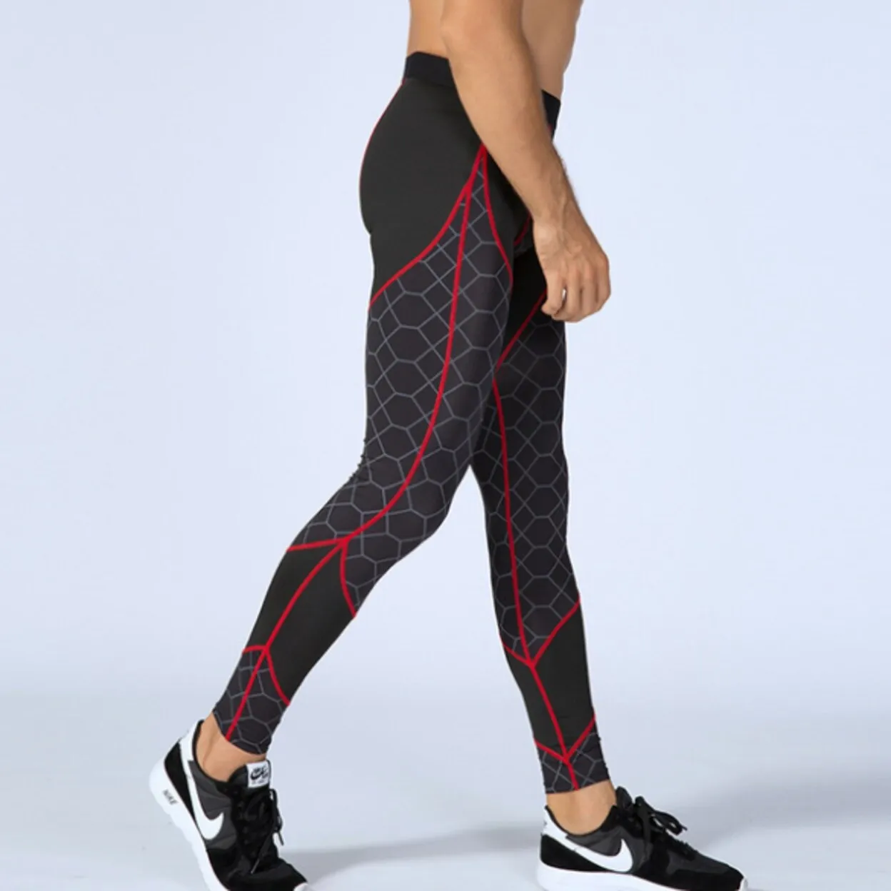 Men's Compression Pants Baselayer Cool Dry Sports Tights Leggings - 01 - XS