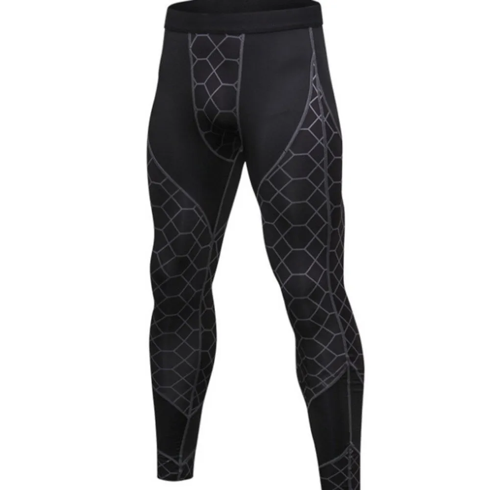 Men's Compression Pants Baselayer Cool Dry Sports Tights Leggings - 01 - XS
