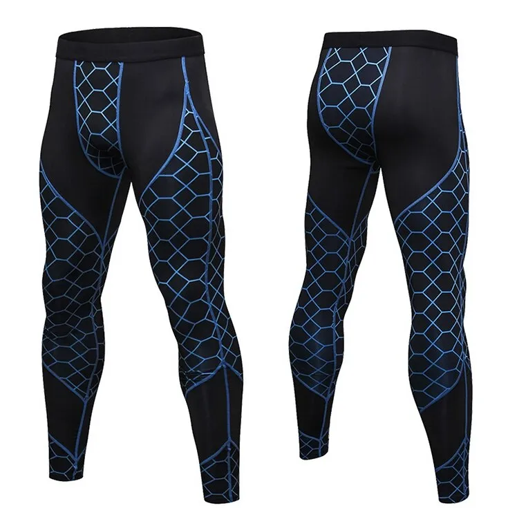 Men's Compression Pants Baselayer Cool Dry Sports Tights Leggings - 01 - XS