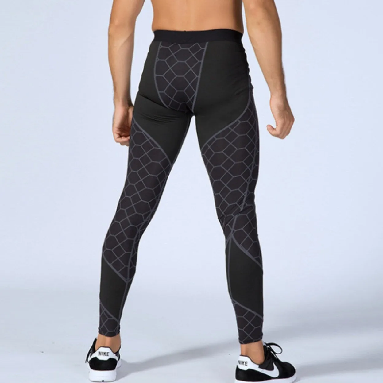 Men's Compression Pants Baselayer Cool Dry Sports Tights Leggings - 01 - XS
