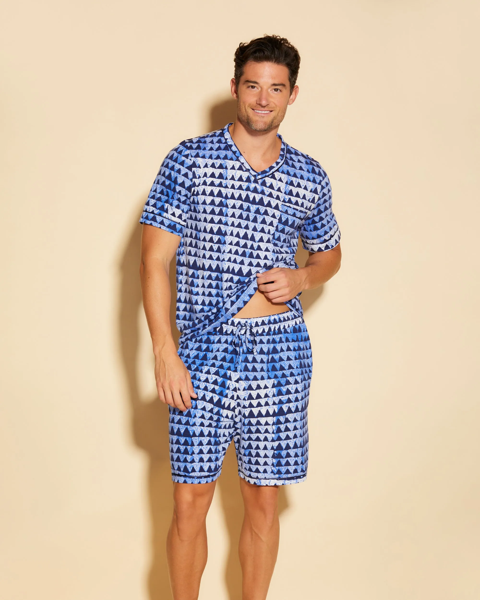 Men's Short Sleeve Top & Shorts Pajama Set