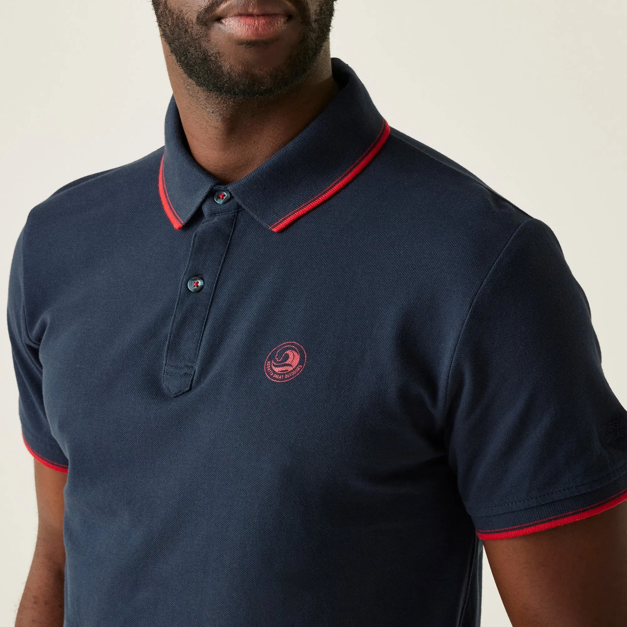 Men's Tadeo II Polo Shirt | Navy Poppy Red Tipping