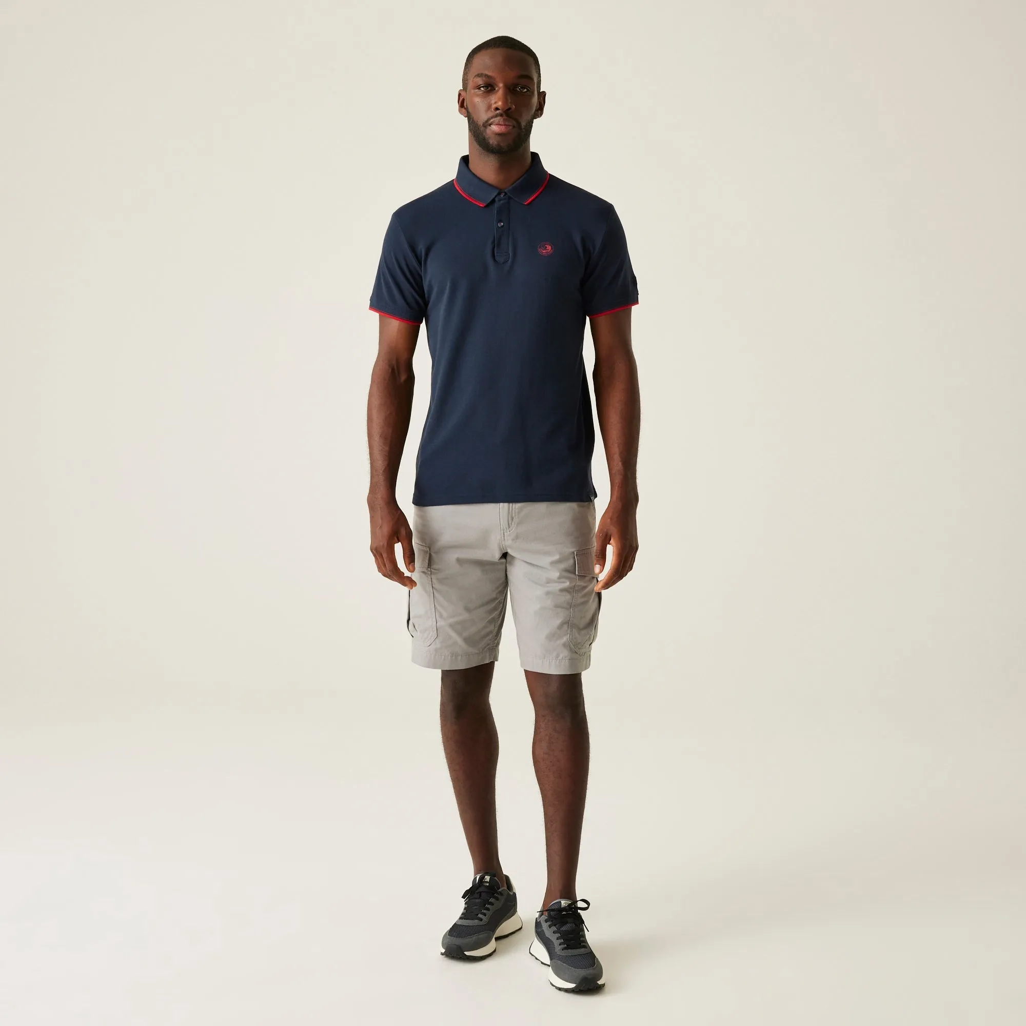 Men's Tadeo II Polo Shirt | Navy Poppy Red Tipping