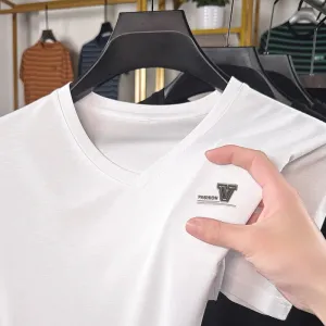 Men's V-Neck T-Shirts Street Style