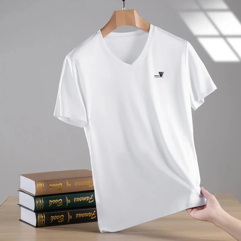 Men's V-Neck T-Shirts Street Style