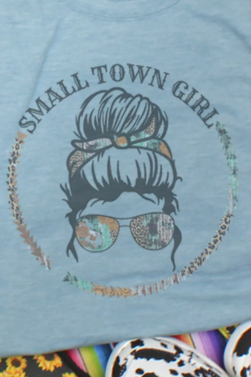 Messy Bun Small Town Girl Poly/Cotton Tee