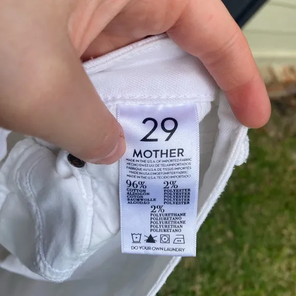MOTHER White High Waist Cuttoff Jean Shorts—29