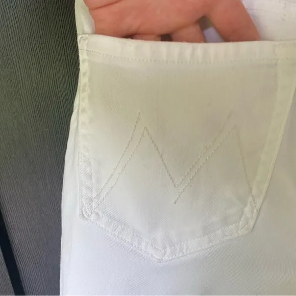 MOTHER White High Waist Cuttoff Jean Shorts—29