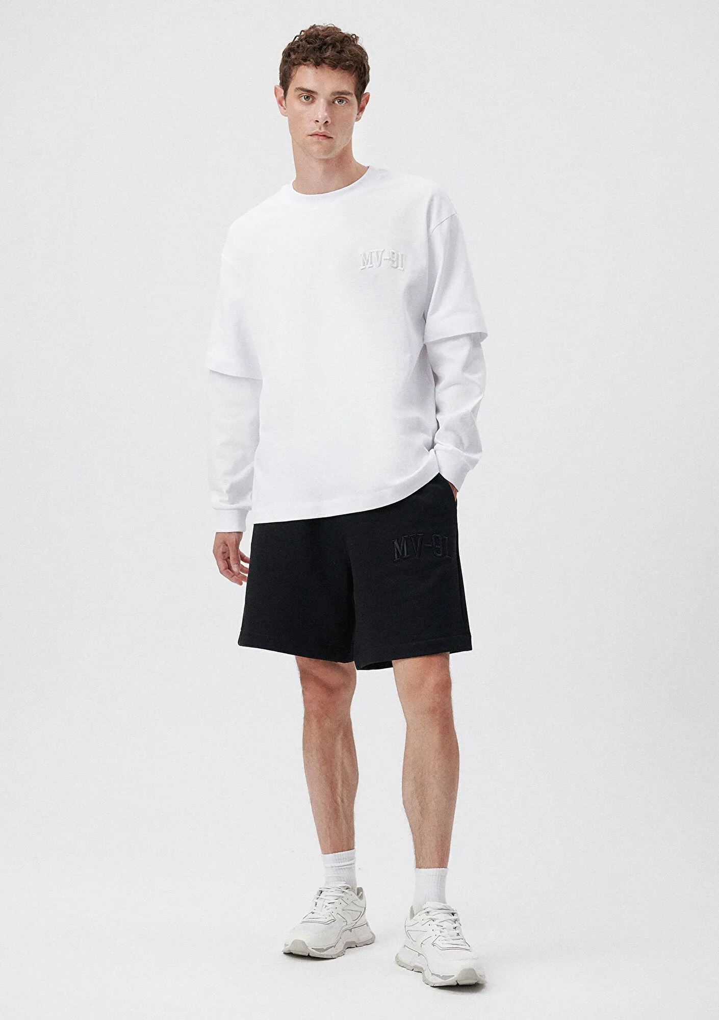 MV91 Printed Black Shorts