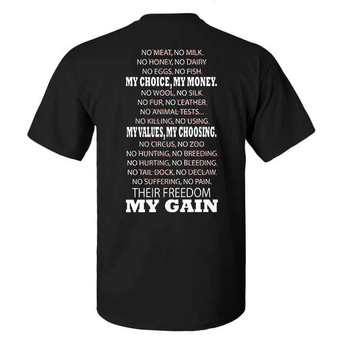 My Choice, My Money. My Values, My Choosing Print Men's T-shirt