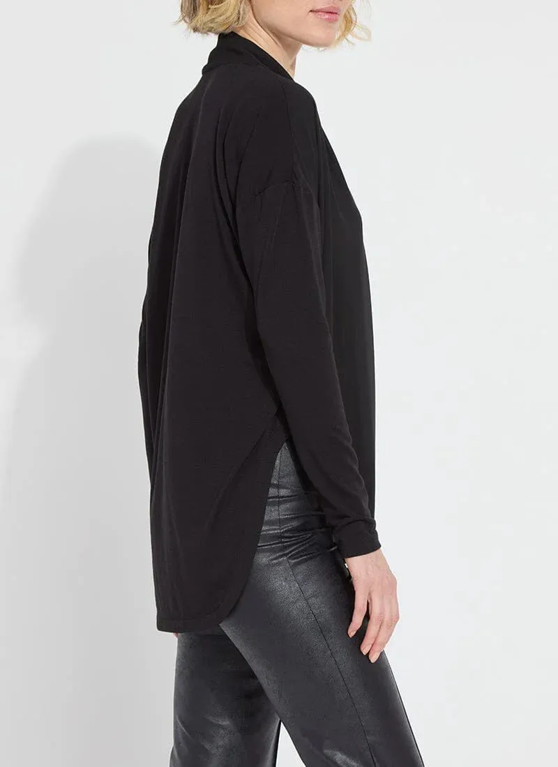 Naomi Folded Neck Mix-Media Top
