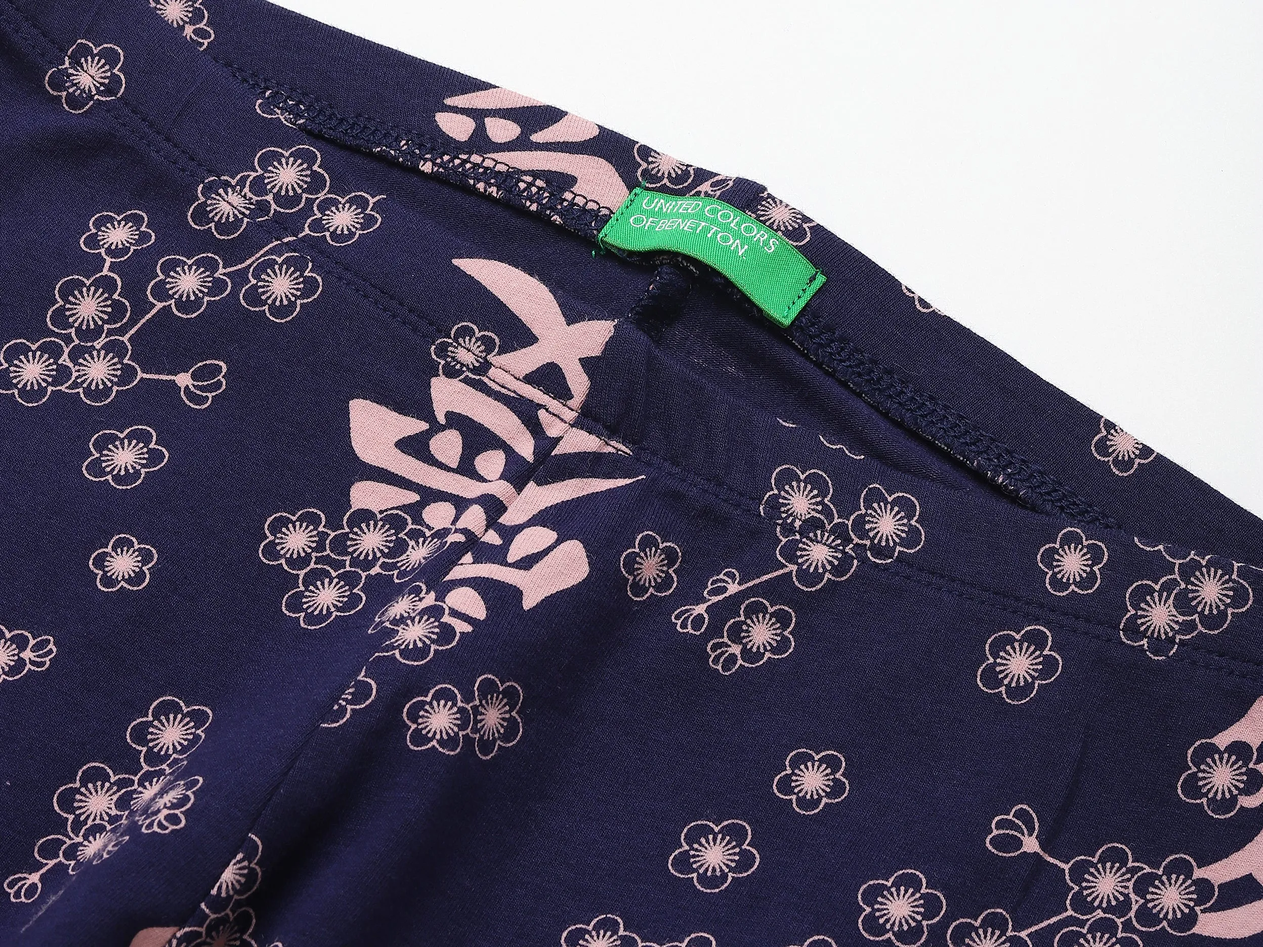 Navy Blue Printed Leggings