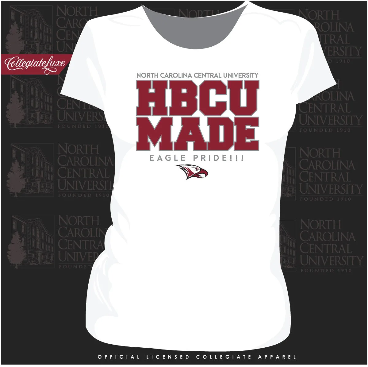 NCCU | HBCU MADE White Ladies Tees -DK-