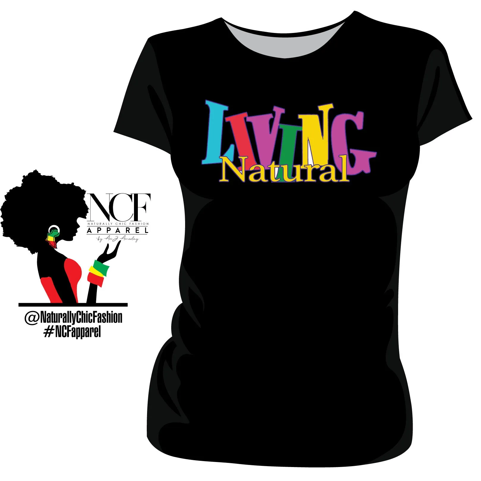 NCF | LIVING NATURAL LADIES BLACK TEES