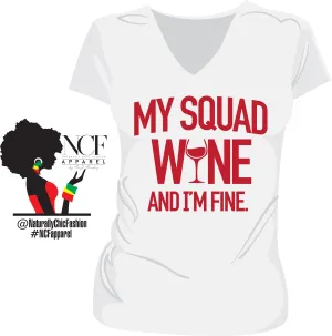 NCF | MY SQUAD White Ladies V-neck Tees (N)