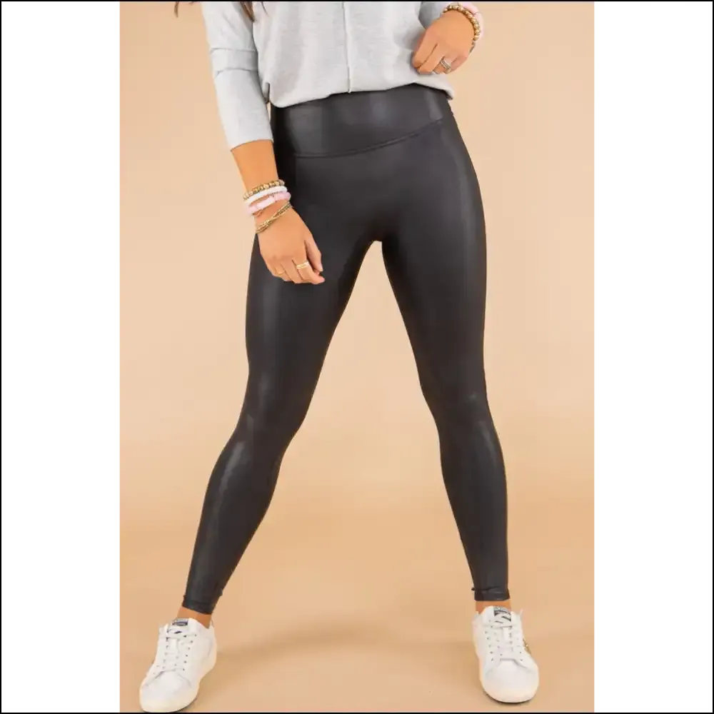 Needful Things: High Waist Leather Leggings -  Fabulous! Black Piping