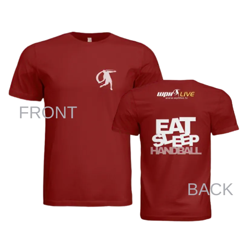 **NEW ITEM**  "Eat-Sleep-Handball" Cardinal Bella Canvas Soft Cotton ~ Pro Player Tee (comes w/membership)