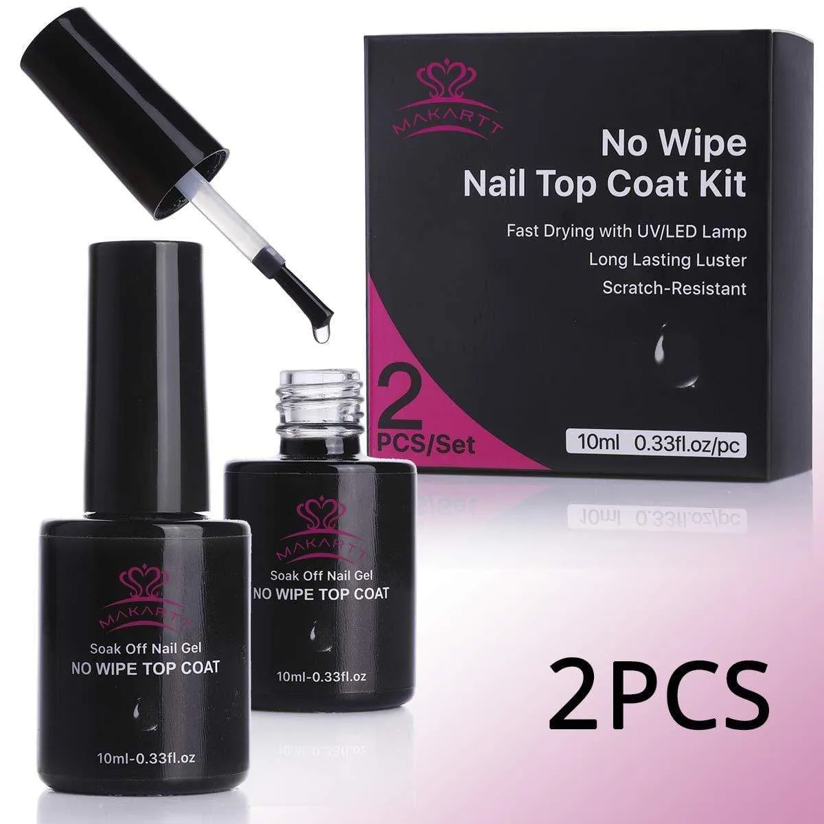 No-Wipe Top Coat Set (2pcs) - Makartt