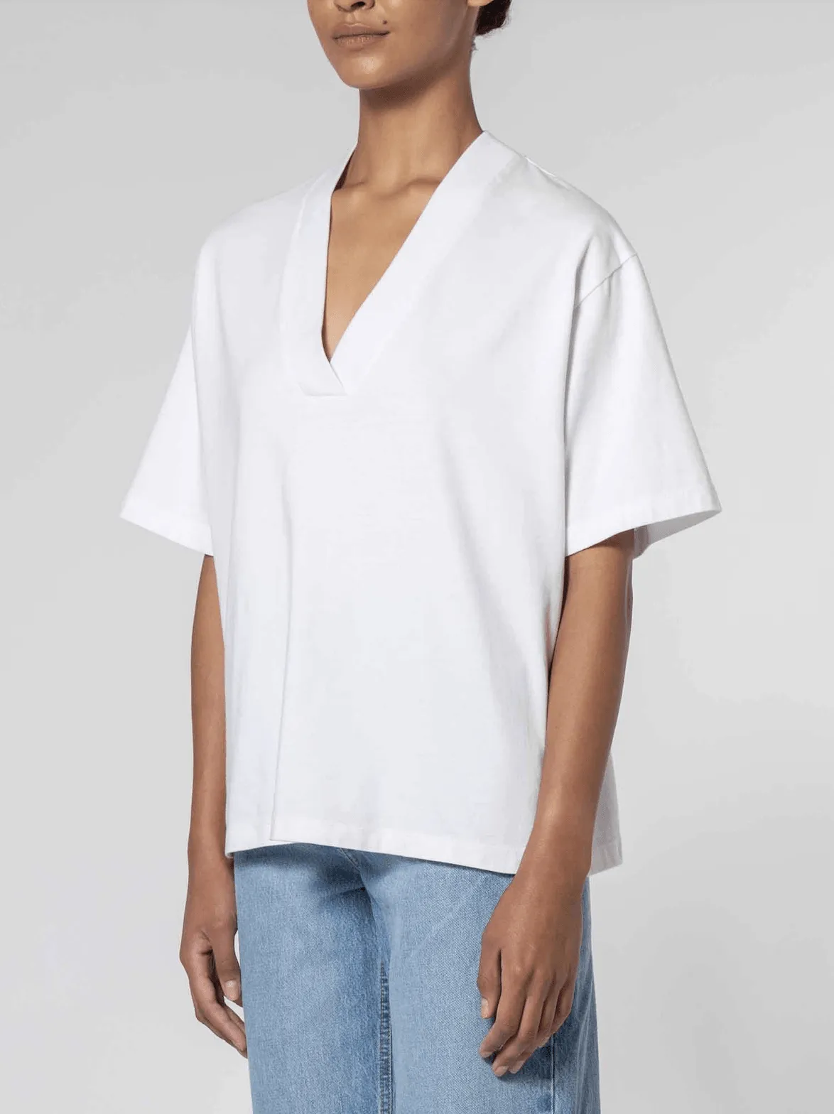 NOBODY DENIM Deep V Tee - White
