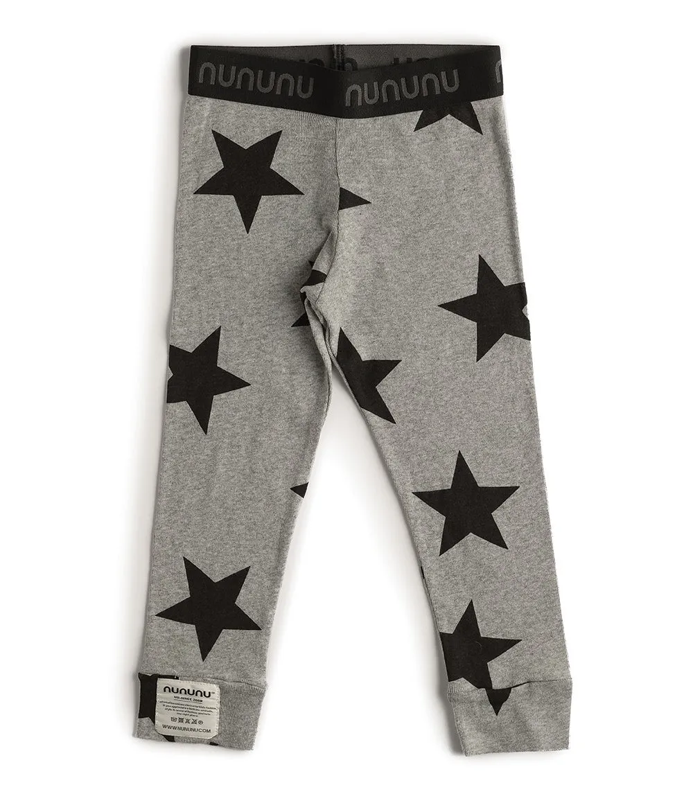 nununu - Star Logo Waistband Legging - Heather Grey