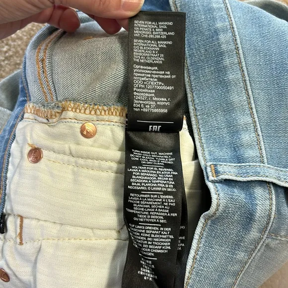 NWT 7 For All Mankind Mid Rise Roll Cuff Melrose Denim Shorts Size 26