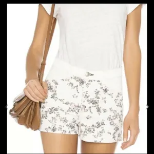 NWT RAG &amp; BONE Ellie Micro Floral Off White Denim Shorts Size 25 $185 Retail