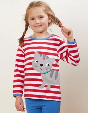 Organic Tabby Cat Applique T-Shirt