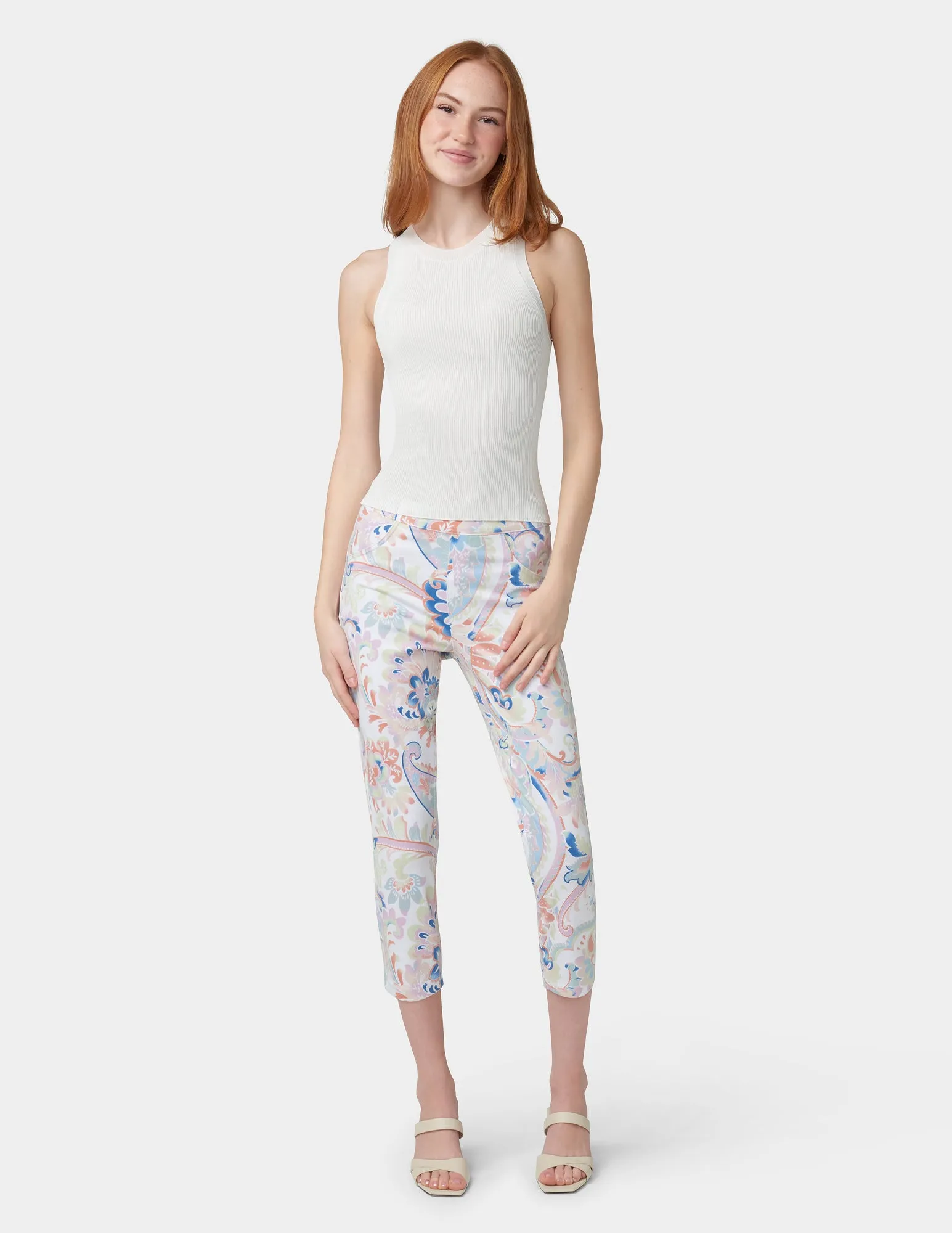 Paisley Denim Capri
