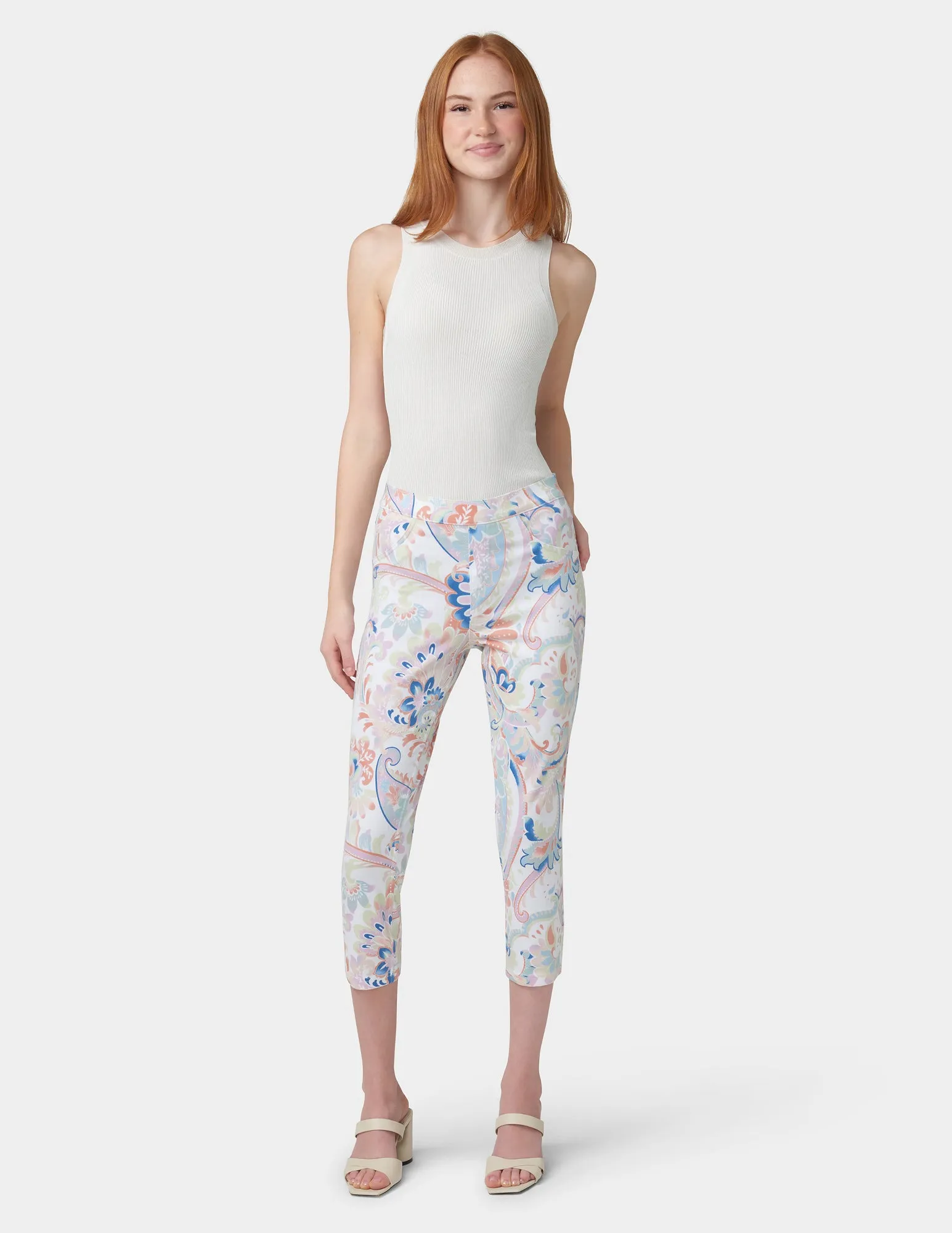 Paisley Denim Capri
