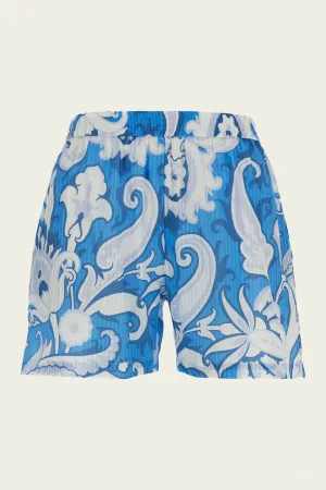 Paisley-Printed Shorts in Blue