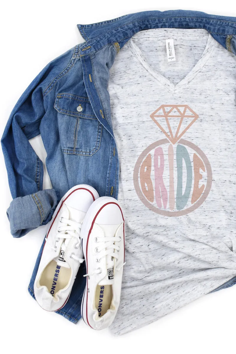Pastel Ring Bride Unisex V-Neck Tee