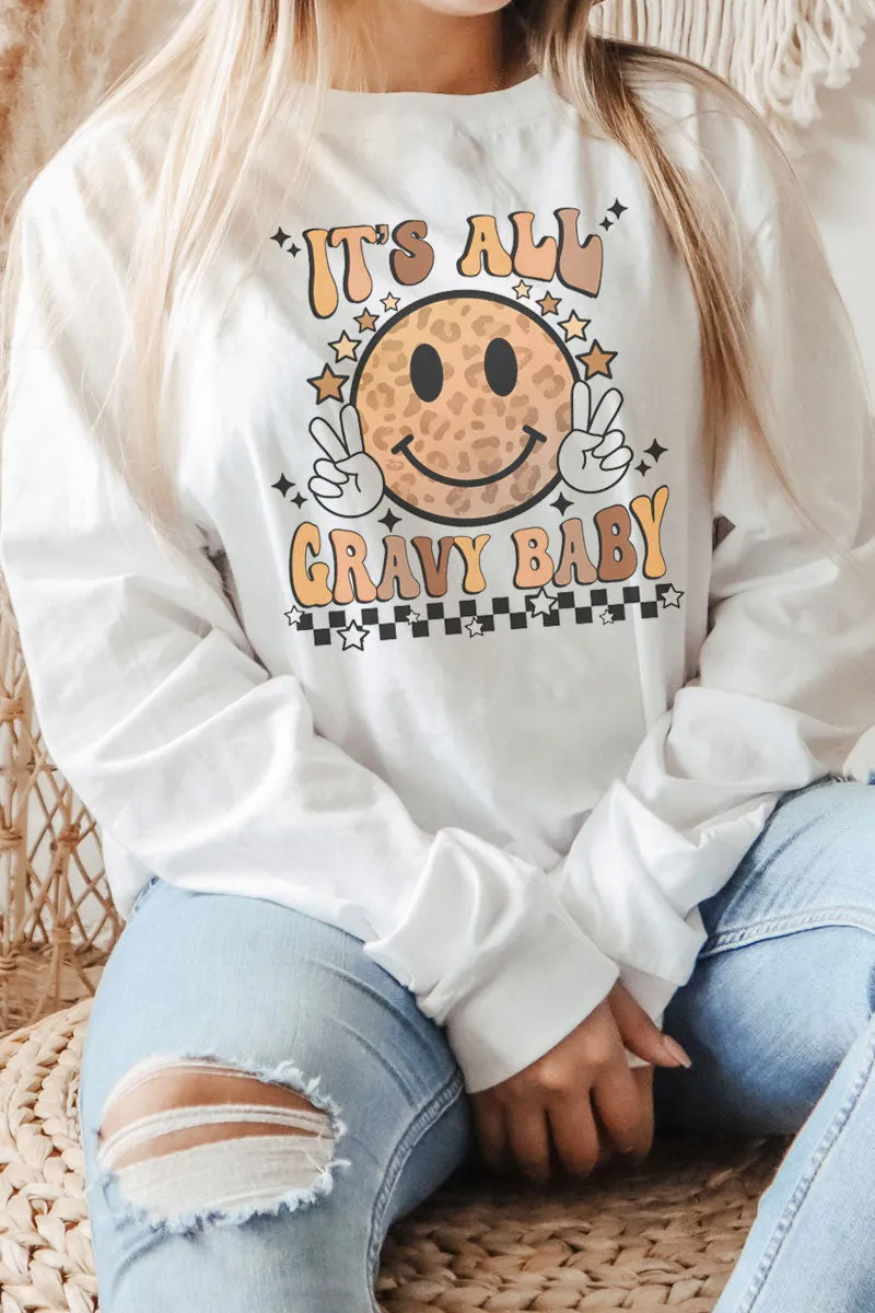 Peace, Smile And Gravy Unisex Dri-Power Long-Sleeve 50/50 Tee