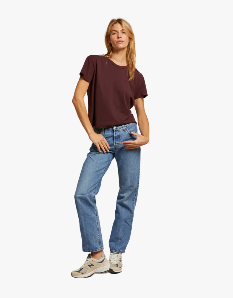 Perfect White Tee Harley Crispy Lightweight Cotton Boxy Tee in Blackberry