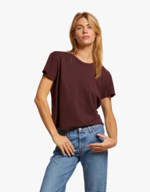 Perfect White Tee Harley Crispy Lightweight Cotton Boxy Tee in Blackberry