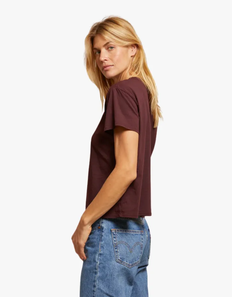 Perfect White Tee Harley Crispy Lightweight Cotton Boxy Tee in Blackberry