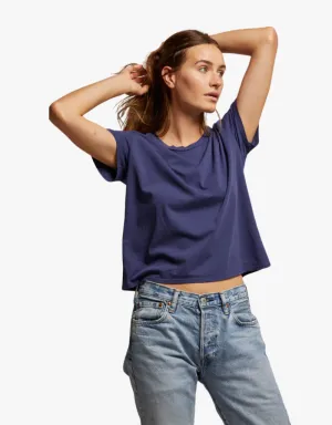 Perfect White Tee Harley Crispy Lightweight Cotton Boxy Tee in Dusk
