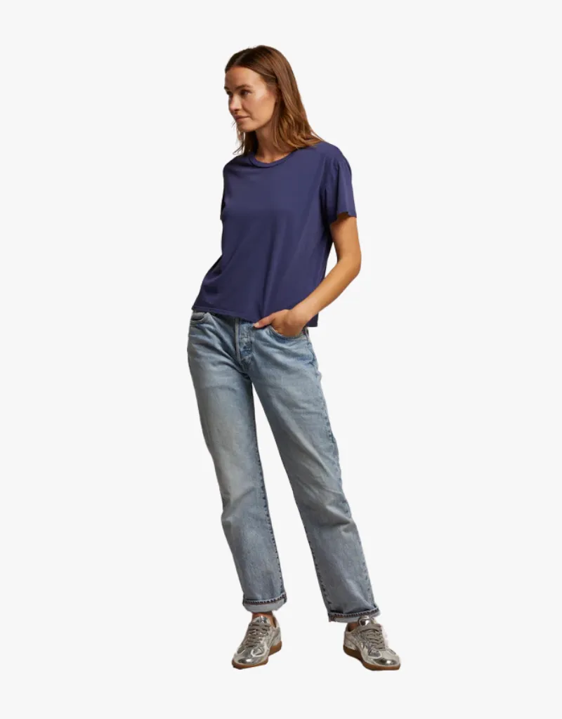 Perfect White Tee Harley Crispy Lightweight Cotton Boxy Tee in Dusk