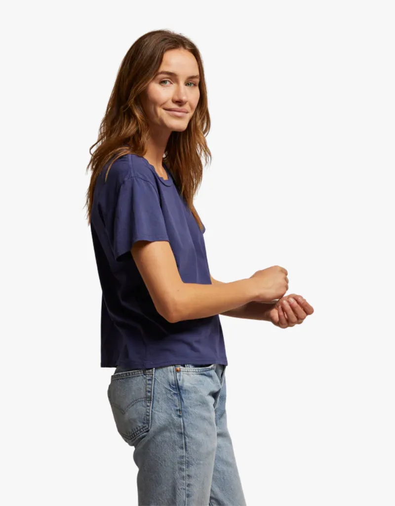 Perfect White Tee Harley Crispy Lightweight Cotton Boxy Tee in Dusk
